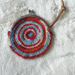 ハンドメイド円形がま口財布