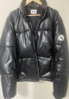 SNAP CLUB スナップクラブ ブラックレザーダウンジャケット M