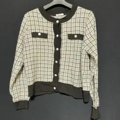 E. GLACIER ツイード風カーディガン