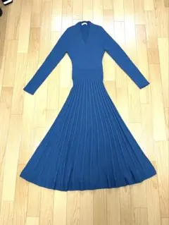 FRAY I.D ブルーニットロングワンピース