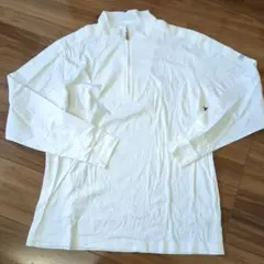 ハーフジップ長袖シャツ ホワイト