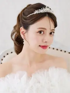 【はな】幅広 ウェディング ティアラ ANNAN WEDDING ブライダルアクセサリーのアンナンウェディング