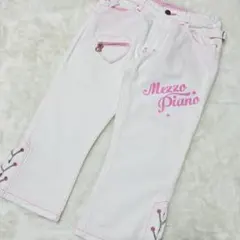 メゾピアノ　ベリエちゃんハートポケット 七分丈デニムパンツ　レトロ　夏　150