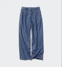 丸*子様 UNIQLO ユニクロ　ドレープデニムタックパンツ　M