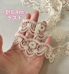 ＜計8.4ｍ＞チャーム　ケミカルレース　ベージュ