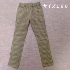 新品未使用タグ付き　NAVY 　チェックパンツ　１６０サイズ