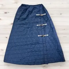 otonato キルティングスカート トグル留め 中綿 裏地付き ネイビー