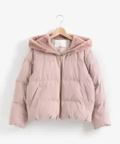 フードファーエコダウン ピンク