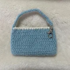ハンドメイド　編み物　キラキラポーチ　カメラケース　トレカケース　小物入れ