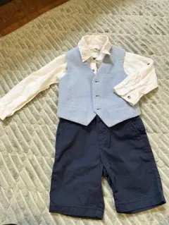 3点セット　入園式　100 110 シャツ　ベスト　ハーフパンツ　サスペンダー