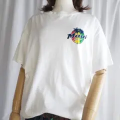Mサイズ ヘインズ ハワイ マウイ島 半袖 Tシャツ 白T 古着 スーベニア