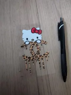 ハローキティ ヒョウ柄 防水ステッカー
