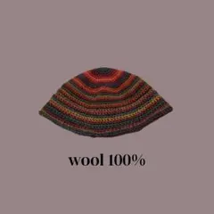 No.158 クラッシャーハット ビーニー　ニット帽　ハンドメイド ハット 帽子