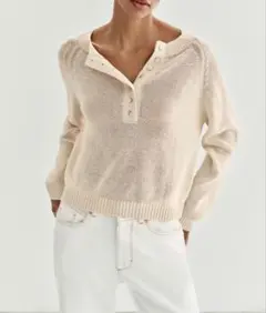 【新品】ZARA　 ボタン付き ニットセーター M