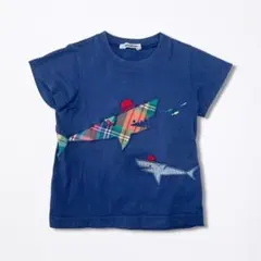 familiar ファミリア サメ刺繍 鮫 半袖 Tシャツ 100 紺 ネイビーのサムネイル