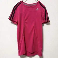 アディダス 半袖 Tシャツ ピンク ランニング スポーツウェア 薄手 シンプル