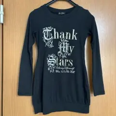 黒の長袖カットソー Thank My Stars