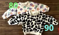 トレーナーまとめ売り お花 牛 80 90