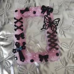 トレカケースデコ 硬質カードケース ピンク 黒