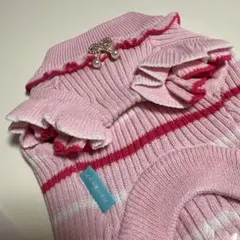 犬服 KALINA カリーナ ピンクと白のストライプ ニット Sサイズ