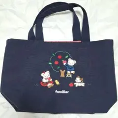 familiar ファミリア 音符刺繍 ネイビー ミニ トートバッグ - メルカリ