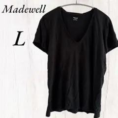 Madewell 黒 半袖Tシャツ Lサイズ メイドウェル Vネック