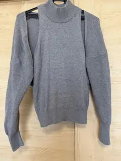 Sea Room lynn グレー　コットン　カシミア　ニット