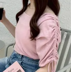 NICE CLAUP 【one after another】袖ドロストカラフルT