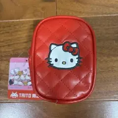 【タイトー限定】 ハローキティ Myハローキティ刺繍キルトポーチ 赤