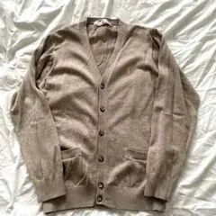 EAST BOY ベージュ Vネックカーディガン　11（L） 綿100%