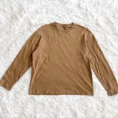 無印良品 長袖Tシャツ 長袖ロンT M キャメル 茶 綿100% コットン