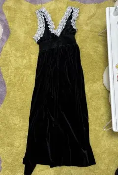 ベロア　レース　ワンピース