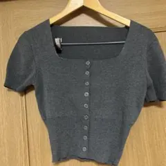 グレー 半袖ニット Sサイズ