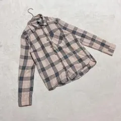 H&M DIVIDED ＊ チェックシャツ 長袖 ベージュ系 レディース 32のサムネイル