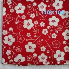 和風オックスプリント梅柄　110✕100
