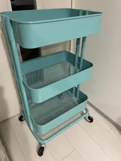 【人気】IKEA RASKOG ロースコグ 3段ワゴン 廃盤色ターコイズ