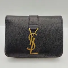 美品✨ サンローラン 長財布 キャビアスキン カサンドラ ゴールドロゴ
