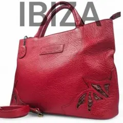 美品　イビサ　トートバッグ2way 　本革レザー　自立　日本製