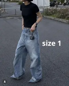 【ok.soon】original wide denim blue size1