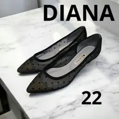 【美品✨】DIANA ドット柄 シースルー パンプス 22のサムネイル