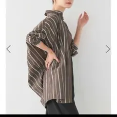 美品◆ AMERICAN HOLIC ドビーストライプシャツチュニック M