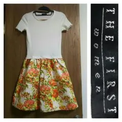 THE FIRST ザファースト 花柄ジャガードフレアワンピース