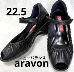 ♦︎美品♦︎ニューバランスaravon本革レザーメリージェーン　オープントゥパンプスのサムネイル