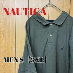 TS119【US輸入】NAUTICA(ノーティカ)　ポロシャツ【3XL】カーキ