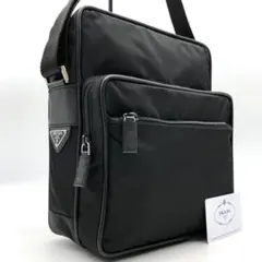 ✨極美品✨プラダ ショルダーバッグ アマゾン 三角ロゴ ナイロン レザー 黒