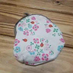 花柄がま口財布 赤い水玉内装