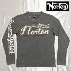 【Norton】ノートンの刺繍ロゴ入り長袖Tシャツ（グレー/Mサイズ）のサムネイル