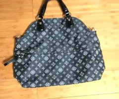 ラシット 黒とグレーのパターンバッグ