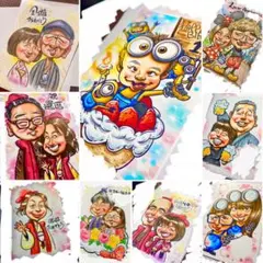 プレゼントに大人気】優しいタッチのオーダーメイド似顔絵☆下書き確認