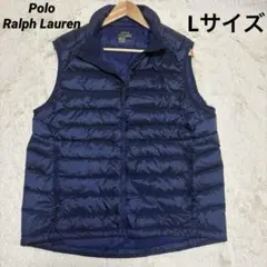 ポロラルフローレン ダウンベスト ワンポイントロゴ刺繍 ネイビー　Lサイズ